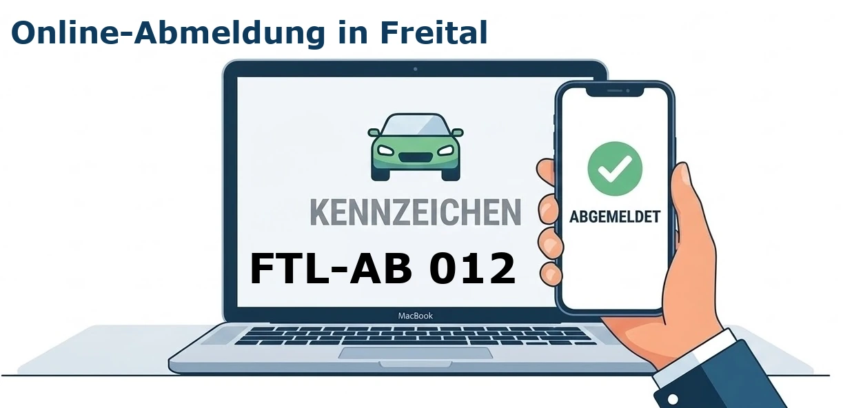Digitale Außerbetriebsetzung von Fahrzeugen aller Art – ob PKW, LKW oder Motorrad – in Freital.