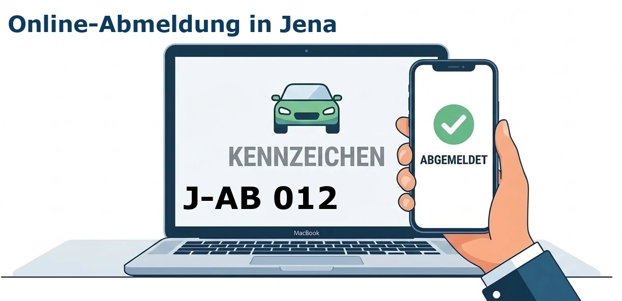 Digitale Außerbetriebsetzung von Fahrzeugen aller Art – ob PKW, LKW oder Motorrad – in Jena.