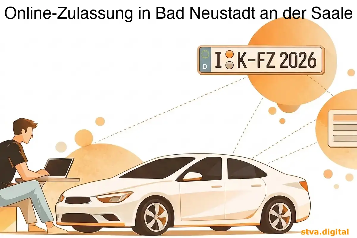 Digitale Zulassung, Wiederzulassung und Adressänderung von Fahrzeugen in Bad Neustadt an der Saale.