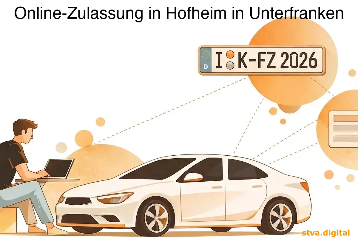 Digitale Zulassung, Wiederzulassung und Adressänderung von Fahrzeugen in Hofheim in Unterfranken.