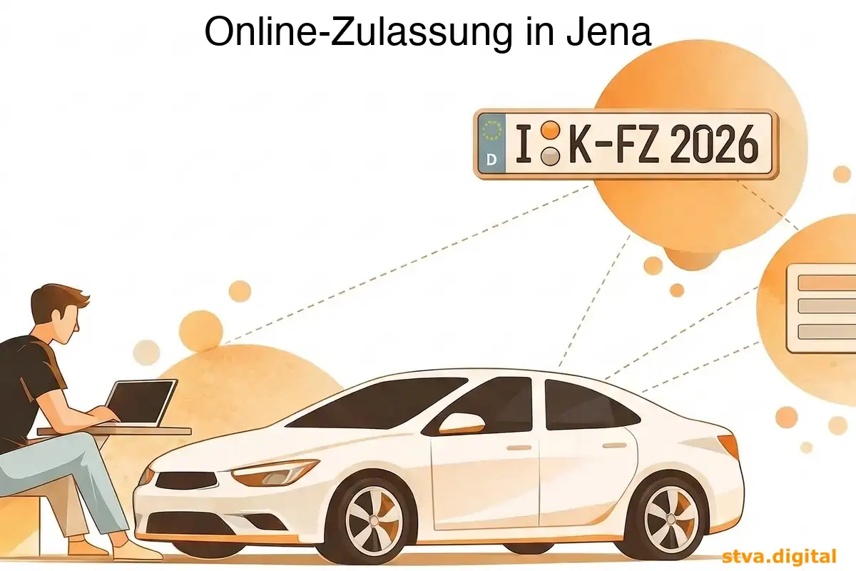 Digitale Zulassung, Wiederzulassung und Adressänderung von Fahrzeugen in Jena.