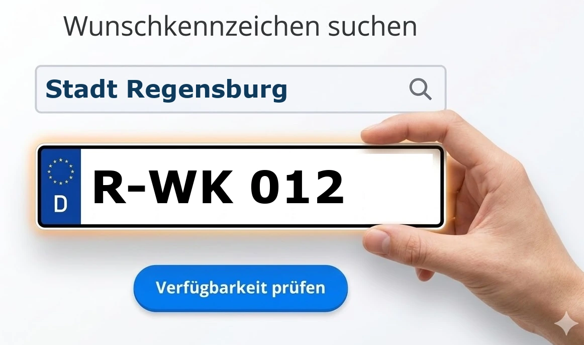 Wunschkennzeichen in Stadt Regensburg online reservieren.