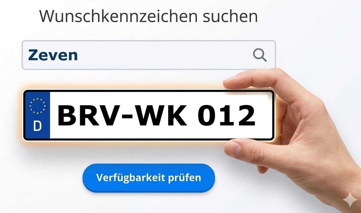 Wunschkennzeichen in Zeven reservieren.