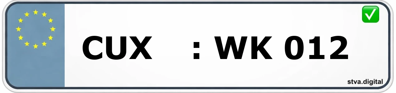 Kfz-Kennzeichen-Kürzel CUX – wird in Cuxhaven verwendet