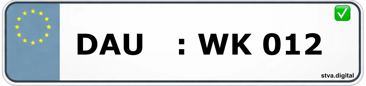 Kfz-Kennzeichen-Kürzel DAU – wird in Daun verwendet