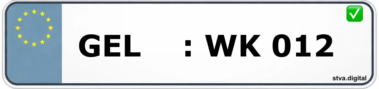 GEL – Kennzeichen Kleve Kfz-Kennzeichen-Kürzel GEL – wird in Kleve verwendet