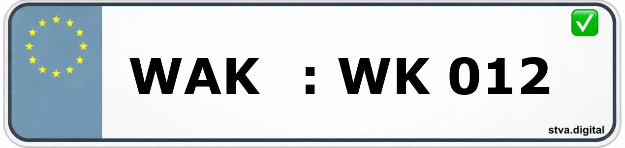 WAK – Kennzeichen Bad Salzungen Kfz-Kennzeichen-Kürzel WAK – wird in Bad Salzungen verwendet