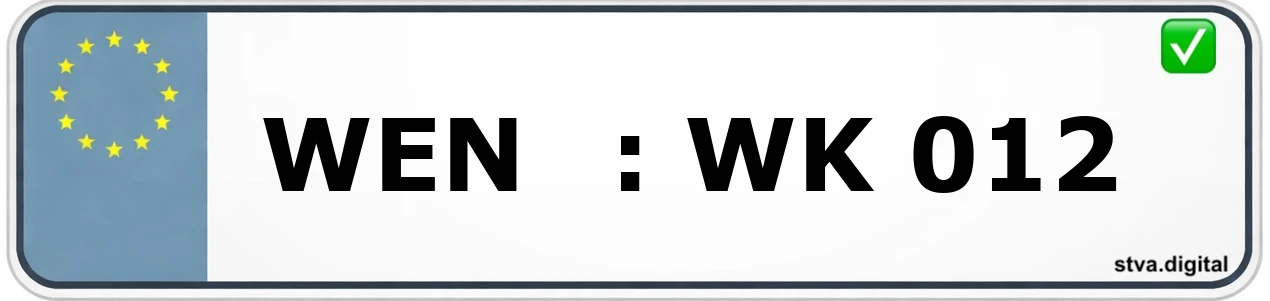 WEN – Kennzeichen Weiden in der Oberpfalz Kfz-Kennzeichen-Kürzel WEN – wird in Weiden in der Oberpfalz verwendet