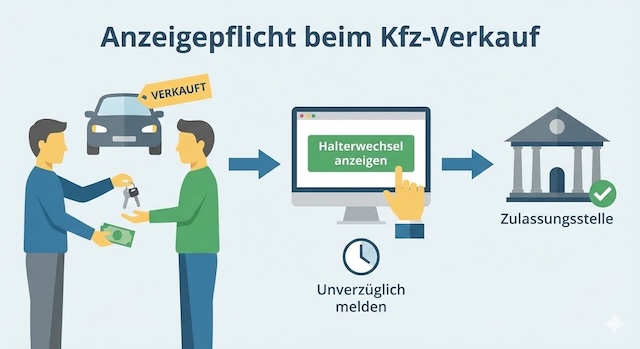 Anzeigenpflich beim Fahrzeugverkauf