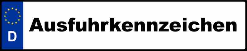Ausfuhrkennzeichen-Schild