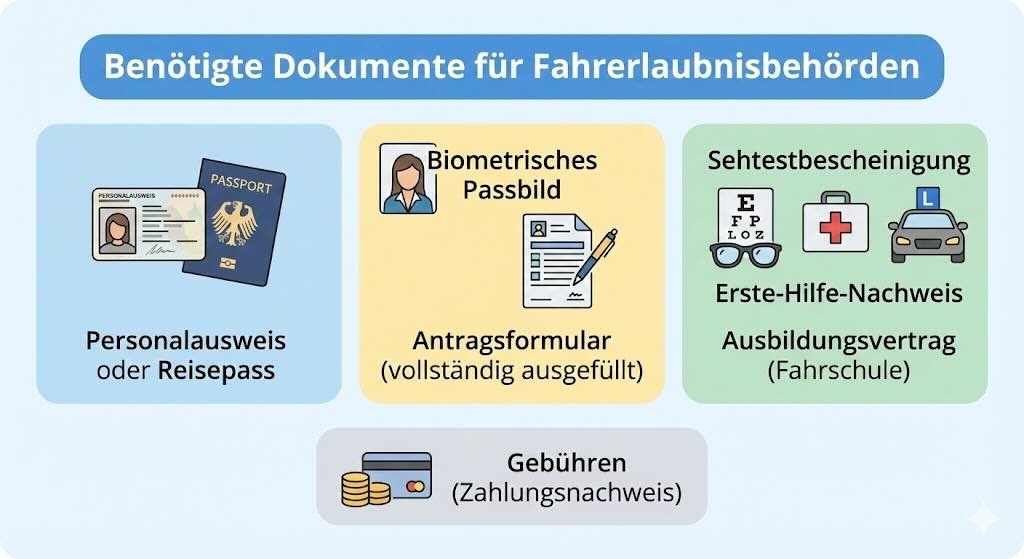 Benötigte Dokumente für Fahrerlaubnisbehörden