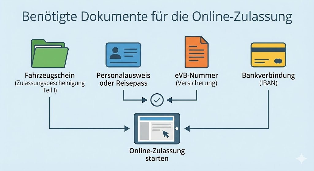 Benötigte Dokumente für die Online-Zulassung