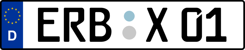 ERB: Steht für Erbach (Kreisstadt des Odenwaldkreises)