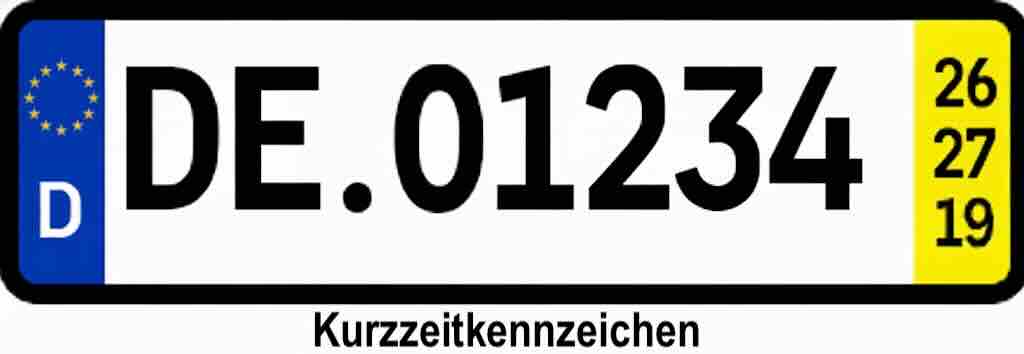 Kurzzeitkennzeichen