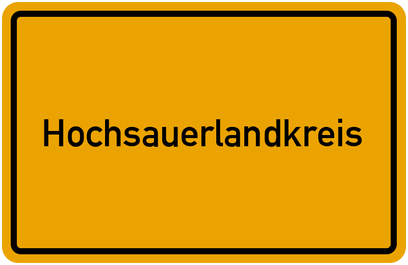 Ortsschild Hochsauerlandkreis