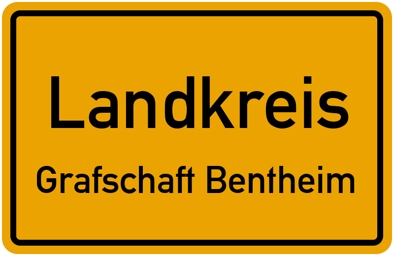 Ortsschild Landkreis Grafschaft Bentheim