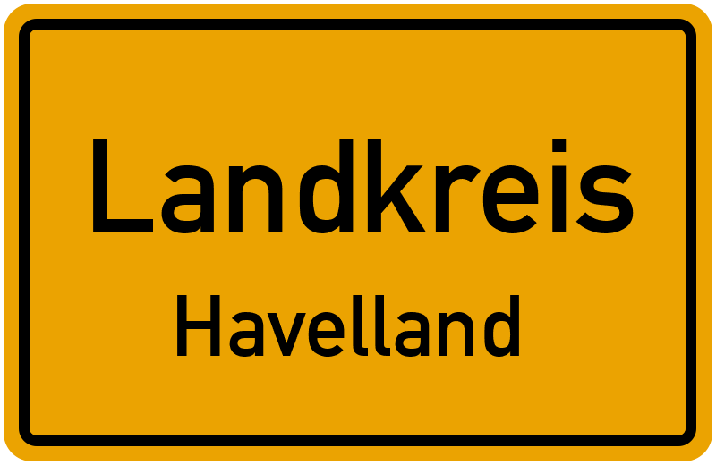 Ortsschild Landkreis Havelland