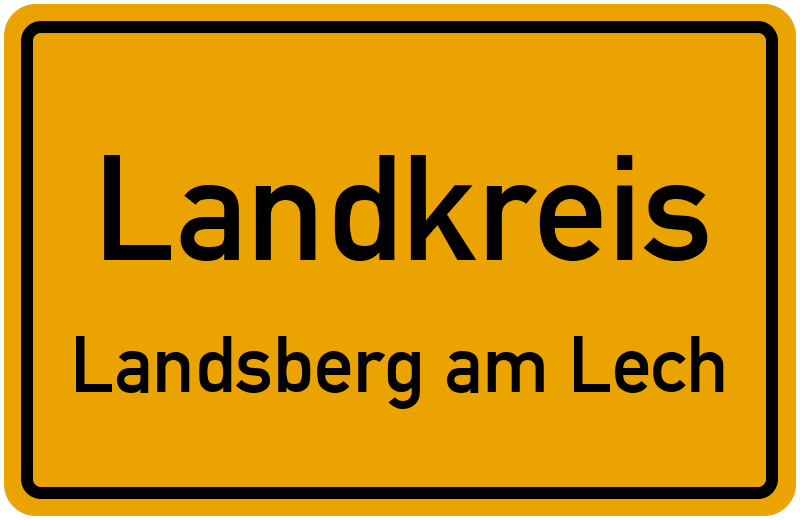 Ortsschild Landkreis Landsberg am Lech
