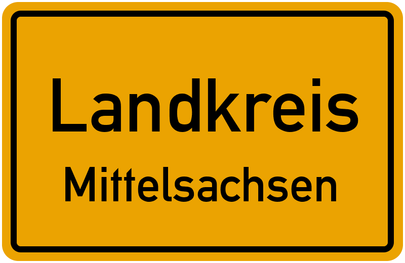 Ortsschild Landkreis Mittelsachsen