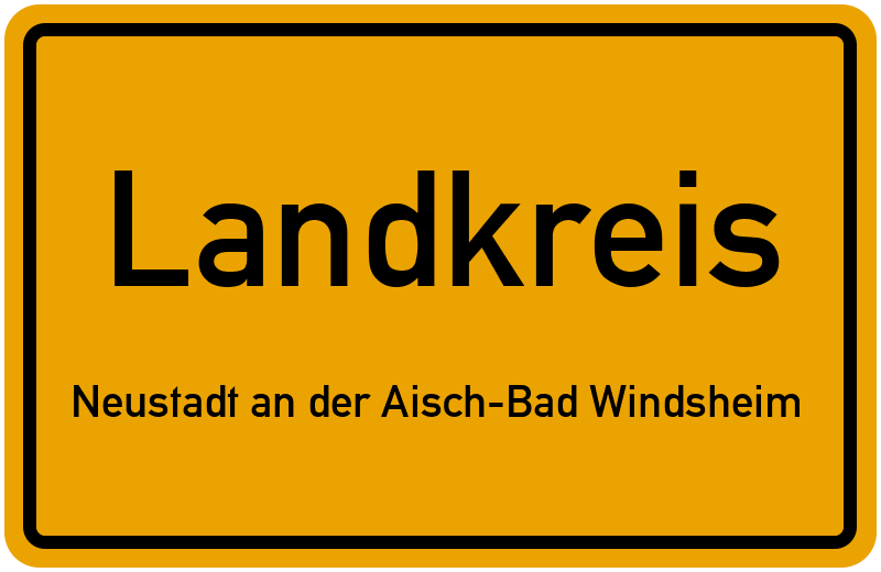 Ortsschild Landkreis Neustadt an der Aisch-Bad Windsheim