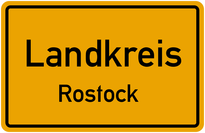 Ortsschild Landkreis Rostock