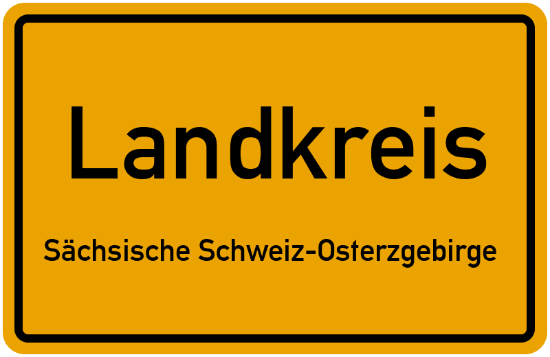 Ortsschild Landkreis Sächsische Schweiz-Osterzgebirge