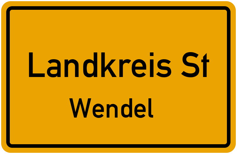 Ortsschild Landkreis St. Wendel