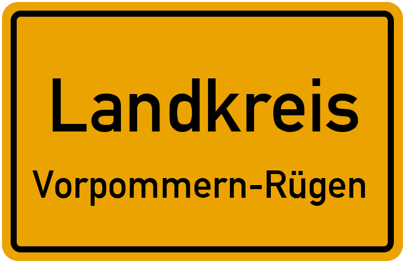 Ortsschild Landkreis Vorpommern-Rügen