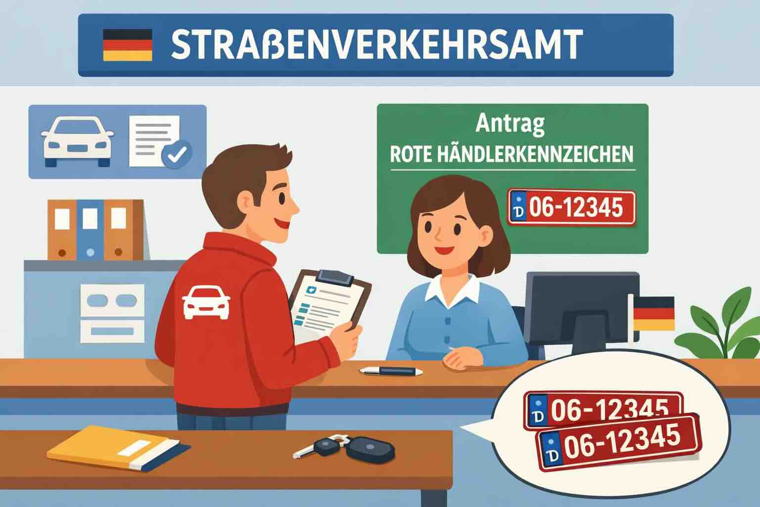 Rotes Händlerkennzeichen beantragen