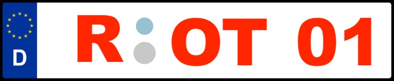 Rotes Händlerkennzeichen