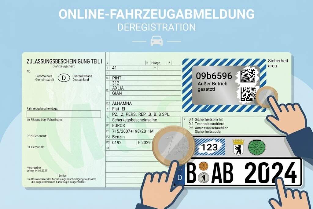 Sicherheitscodes auf Kennzeichen und Fahrzeugschein
