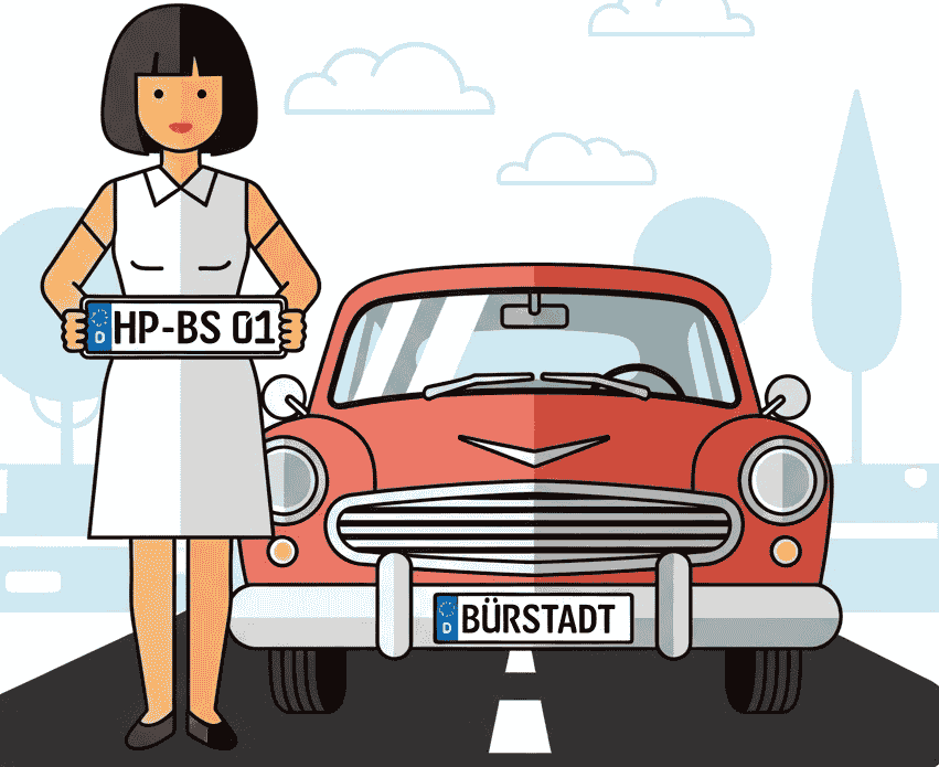 Wunschkennzeichen für Bürstadt