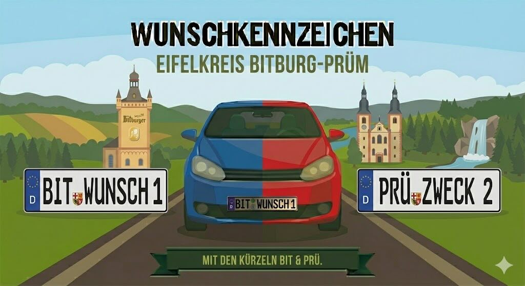 Wunschkennzeichen im Eifelkreis Bitburg-Prüm
