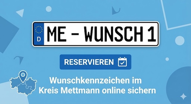 Wunschkennzeichen im Kreis Mettmann