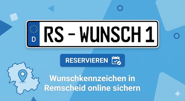 Wunschkennzeichen in Remscheid reservieren