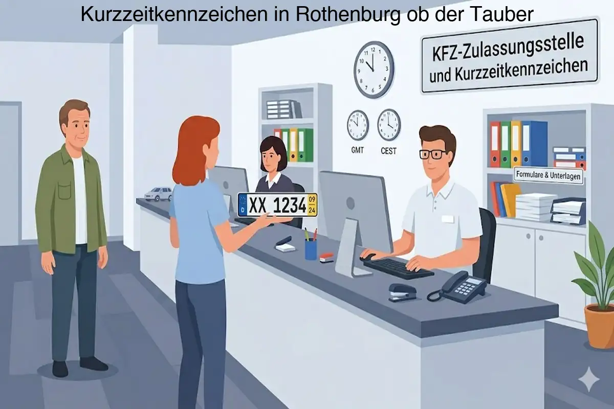 Kurzzeitkennzeichen in Rothenburg ob der Tauber
